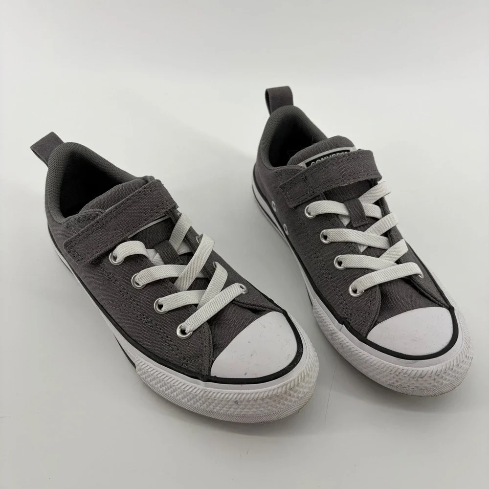 Converse Chuck Taylor All Star Gray Youth 3 Sneakers Hook Loop‎ A09301F